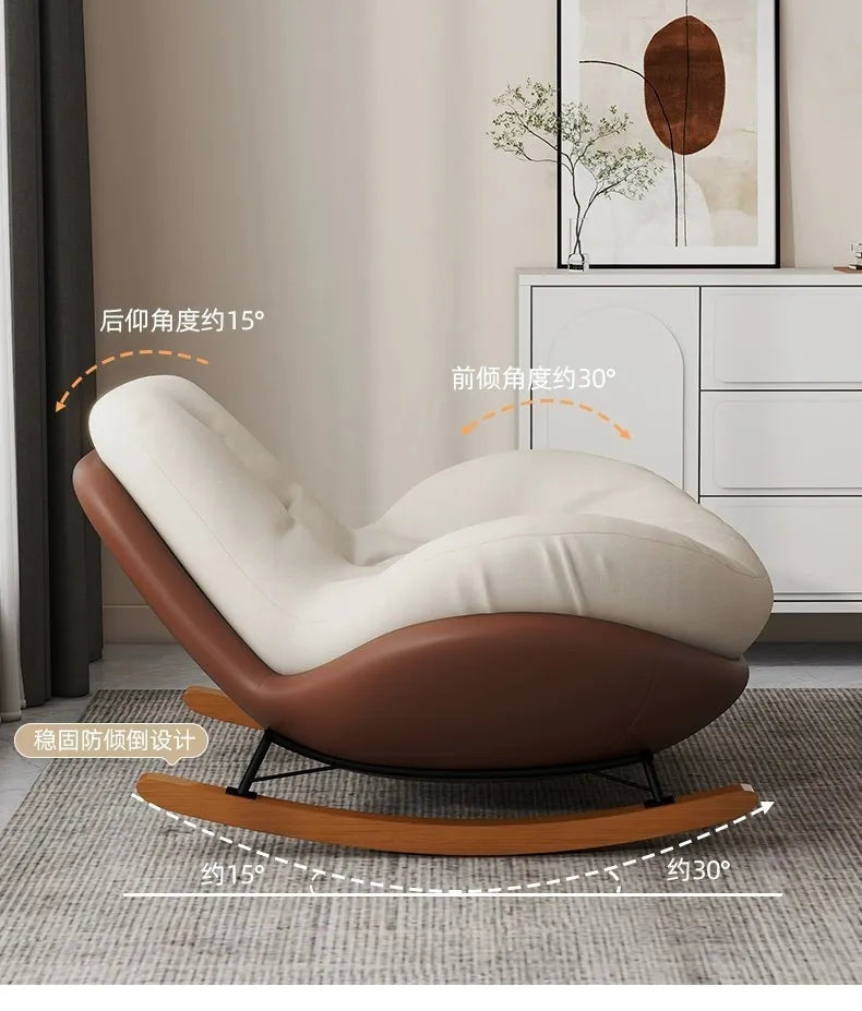 Eggshell Rocking Lazy Sofa, Balcony Living Room Home Drama Recliner