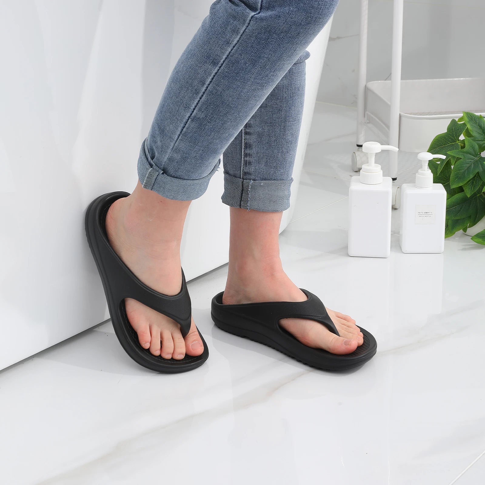 Bebealy Women Orthopedic Slippers With Arch Support Outdoor Men Slippers Soft Antiskid Home Slippers Indoor EVA Cloud Slippers