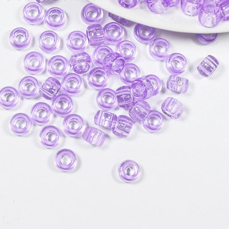100Pcs/lot Mix Color Hair Braid Beads Decoration Pendants Clear African Hair Bead 4mm Large Hole Hair Clips for Braids Styling
