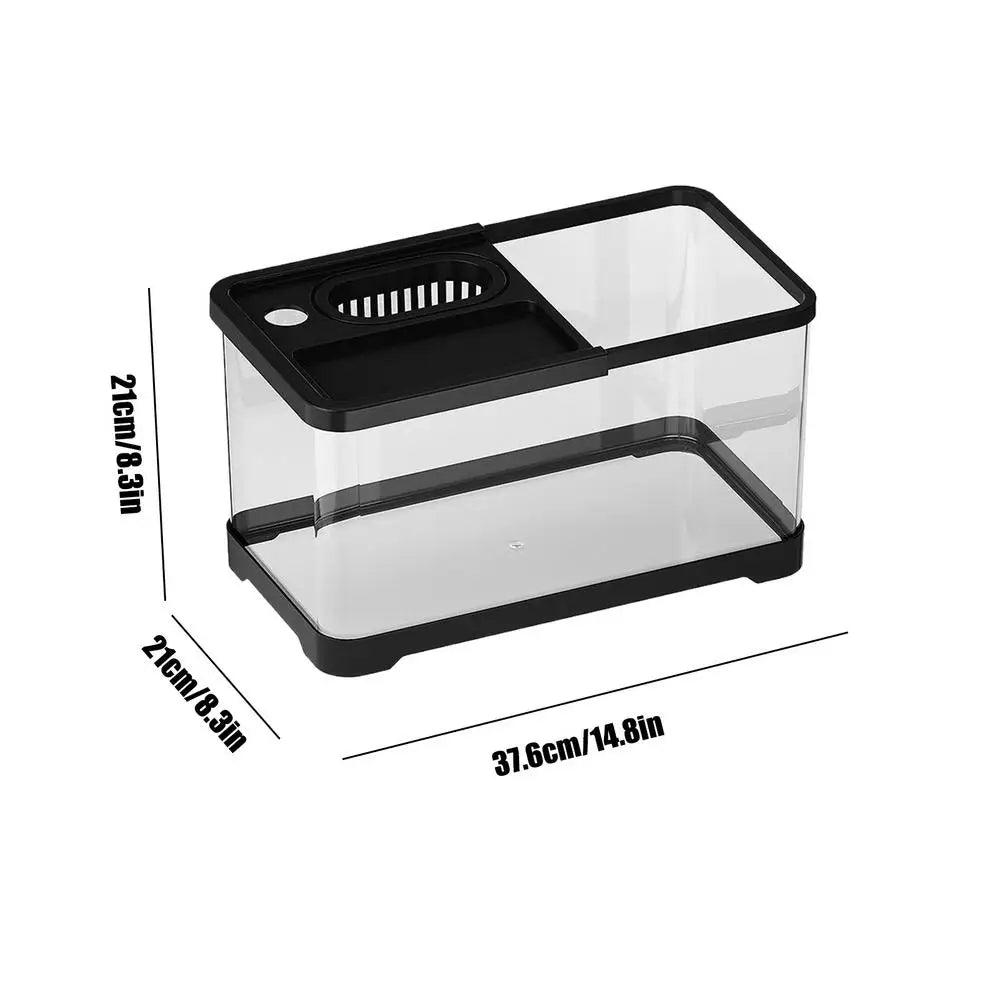 Aquarium Kit Betta Fish Tank For Beginners Desktop Beginner Aquarium with Landscape Decor Accessories For Aquatic Animals