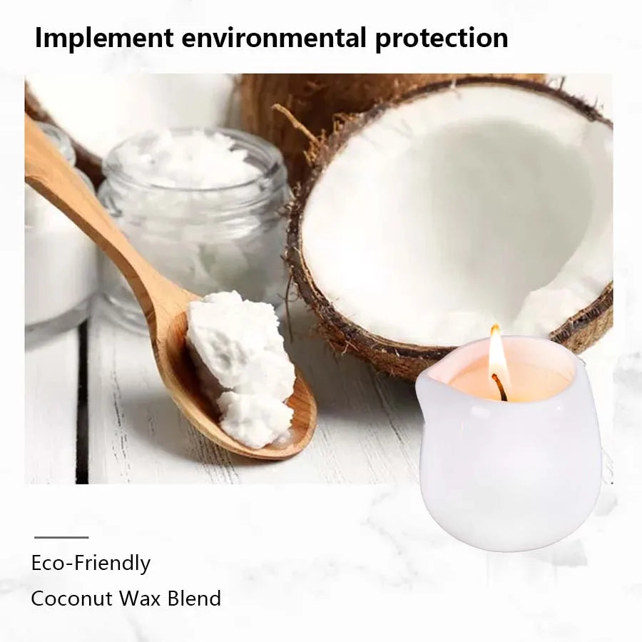 1pc Amber Vanilla massage essential oil candle, coconut wax, heating, body open back SPA romantic holder home decor valentines