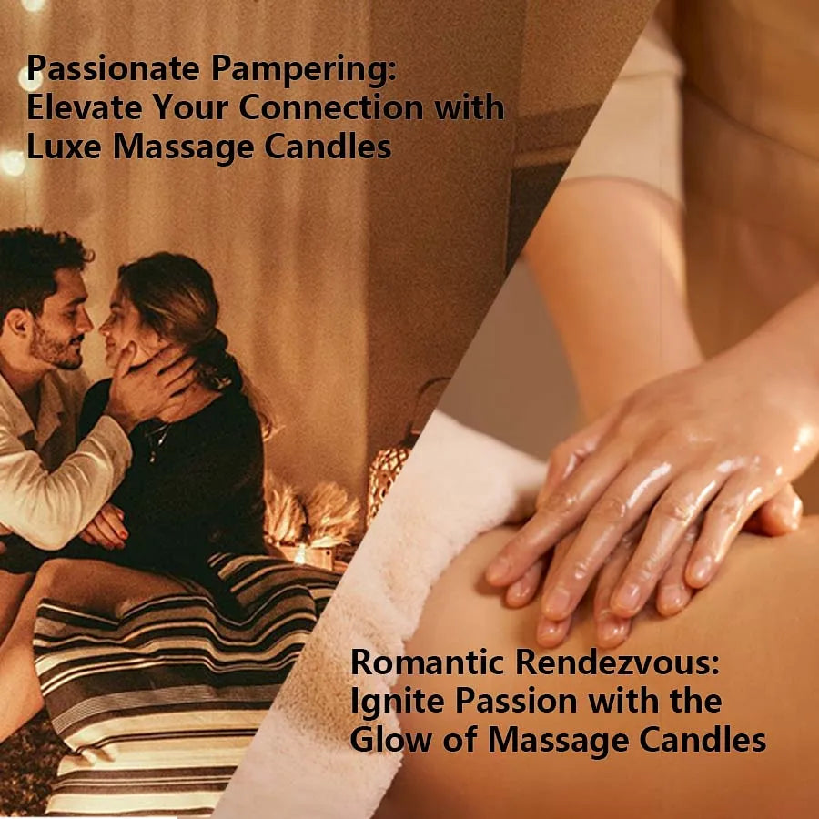 1pc Amber Vanilla massage essential oil candle, coconut wax, heating, body open back SPA romantic holder home decor valentines