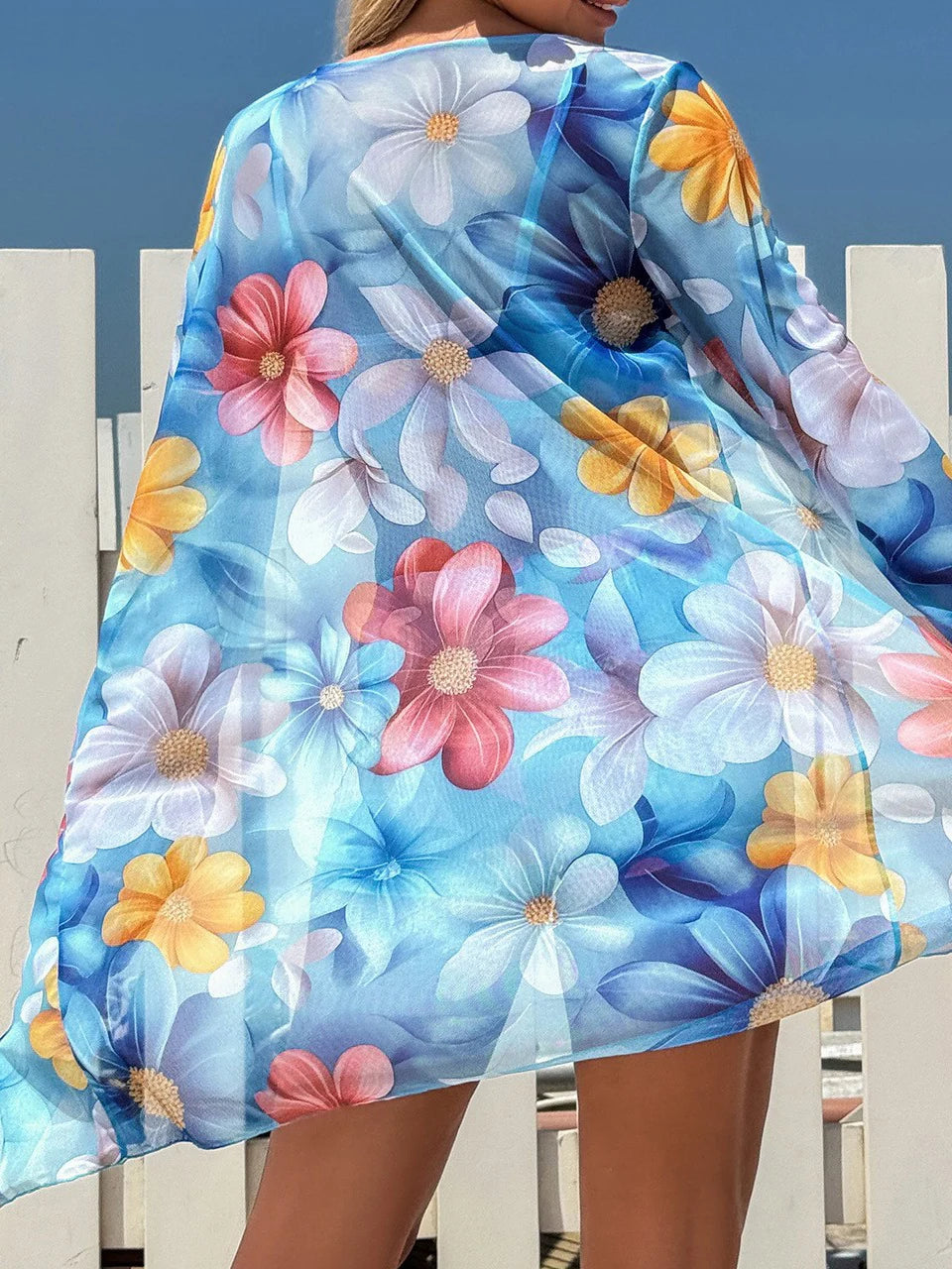 3 Pieces Tie Dye Bikinis Swimsuit 2025 New Women Drawstring Front Swimwear Female High Waist Shorts Bathers Swim Suit Beachwear
