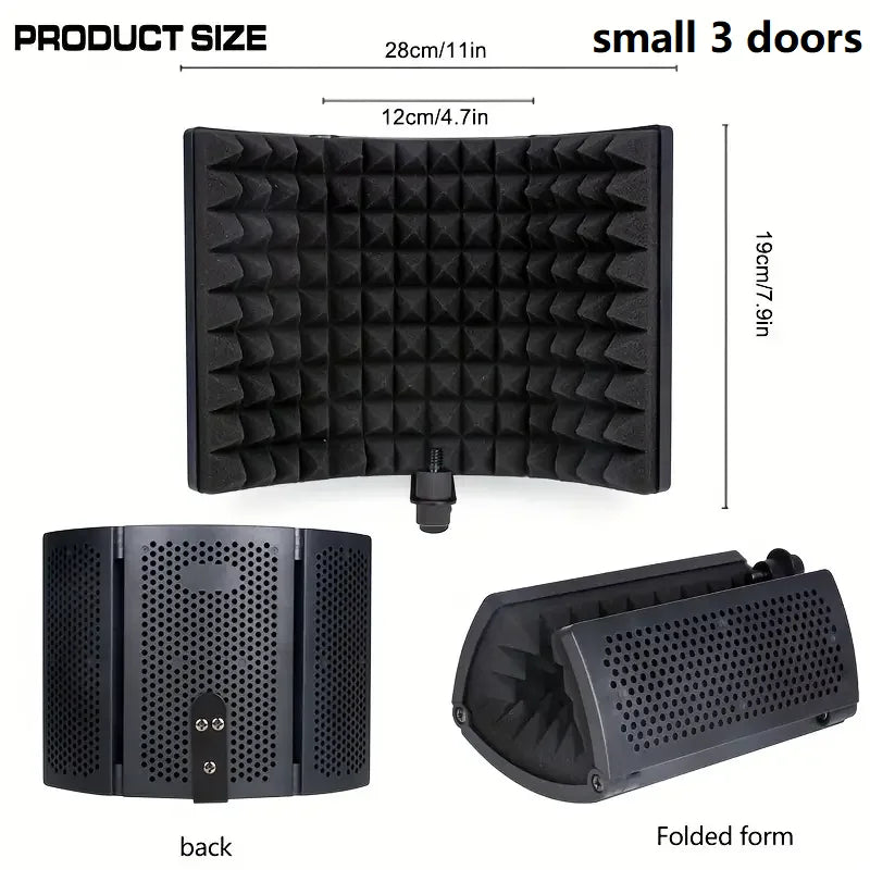 3 / 5 Panel Reflection Filters Professional Studio Recording Microphone Isolation Shield Suitable For Any Condenser Mic