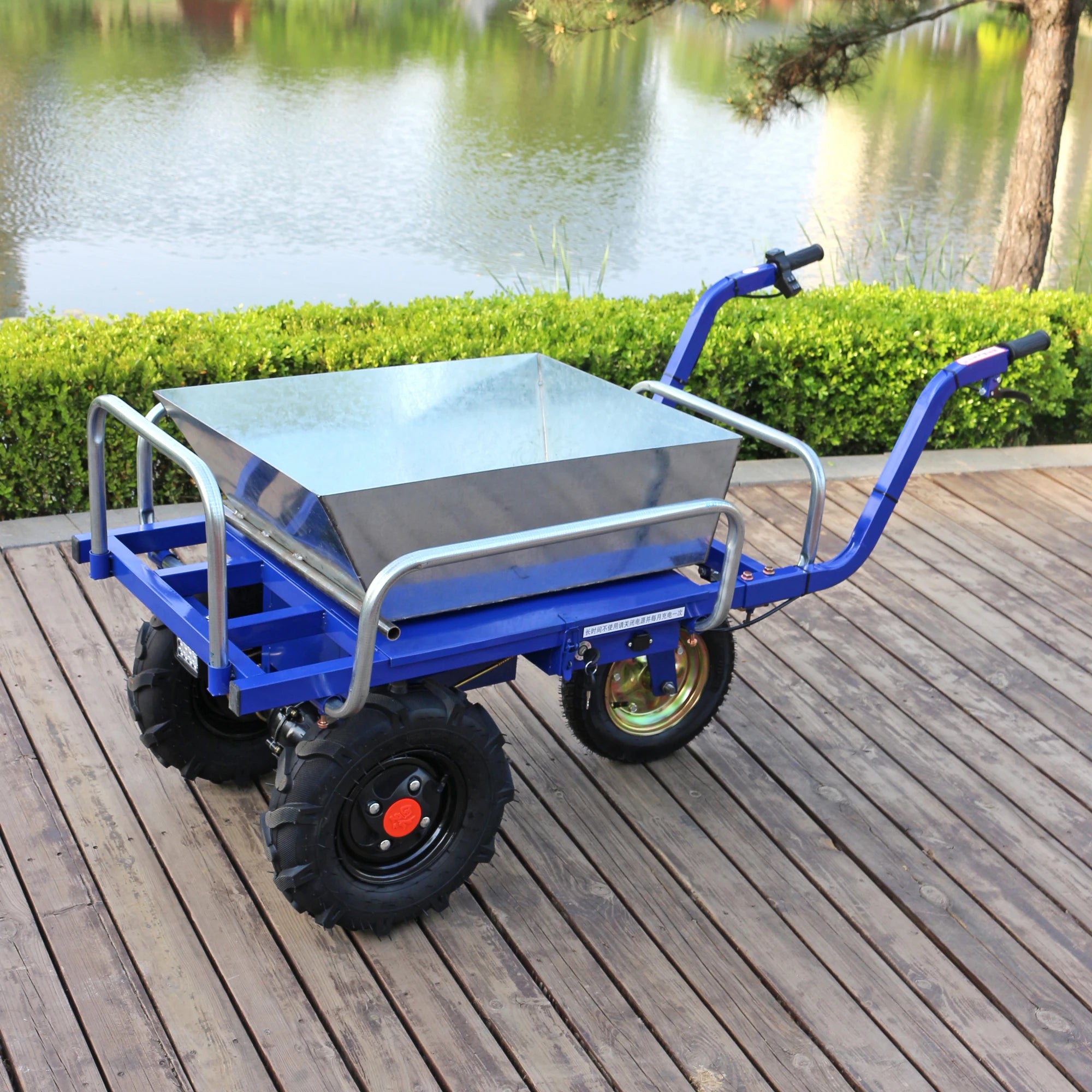 Electric Trolley Cart Agricultural 3 Wheels Wheelbarrow Home Handling Farming Orchard Hill Climbing Electric Transport Trolley