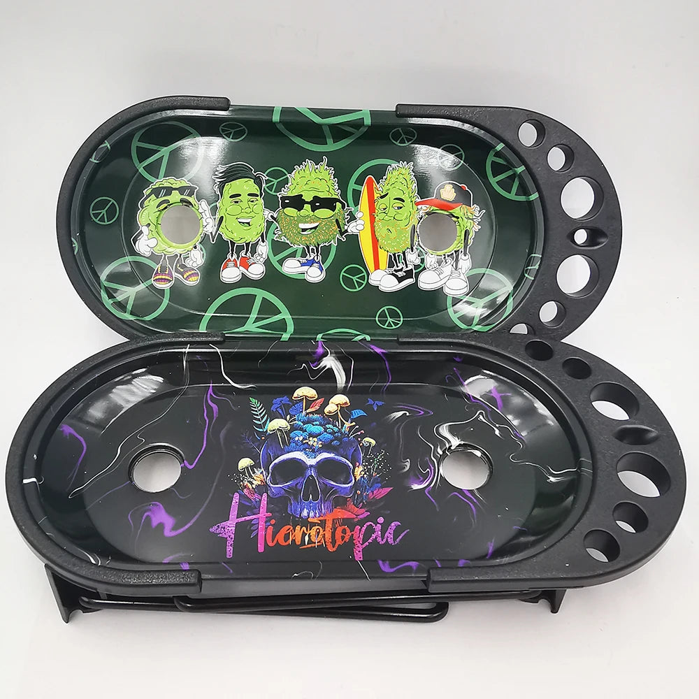 9 x 4 inch Foldable Rolling Tray Set with Loader Filler Brush King Size Fold Rolling Tray Machine Stand Tools