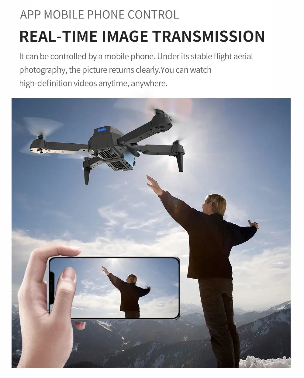 2026 New E88 Drone offers foldable design big screen 8K dual camera GPS brushless motor obstacle avoidance for RC toys gifts