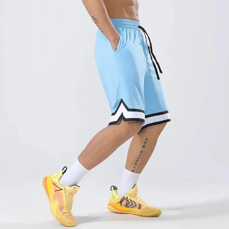 Basketball Pants Sports Running Training Casual Pants Five-point Basketball Shorts Double-sided Zipper Pocket Fitness Men Loose