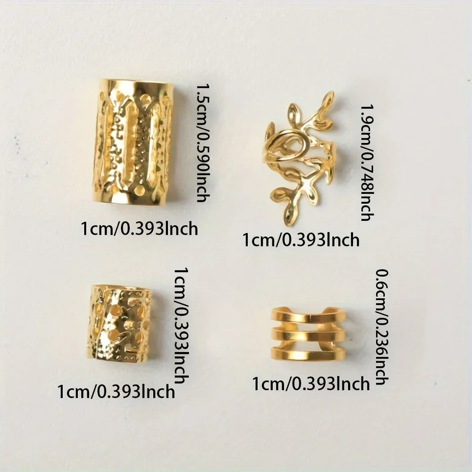 40pcs African Hair Braids mix Hair Braider Metal Hair Rings Beads Cuffs Tubes Charms Hollow Out Dread Decoration Accessories