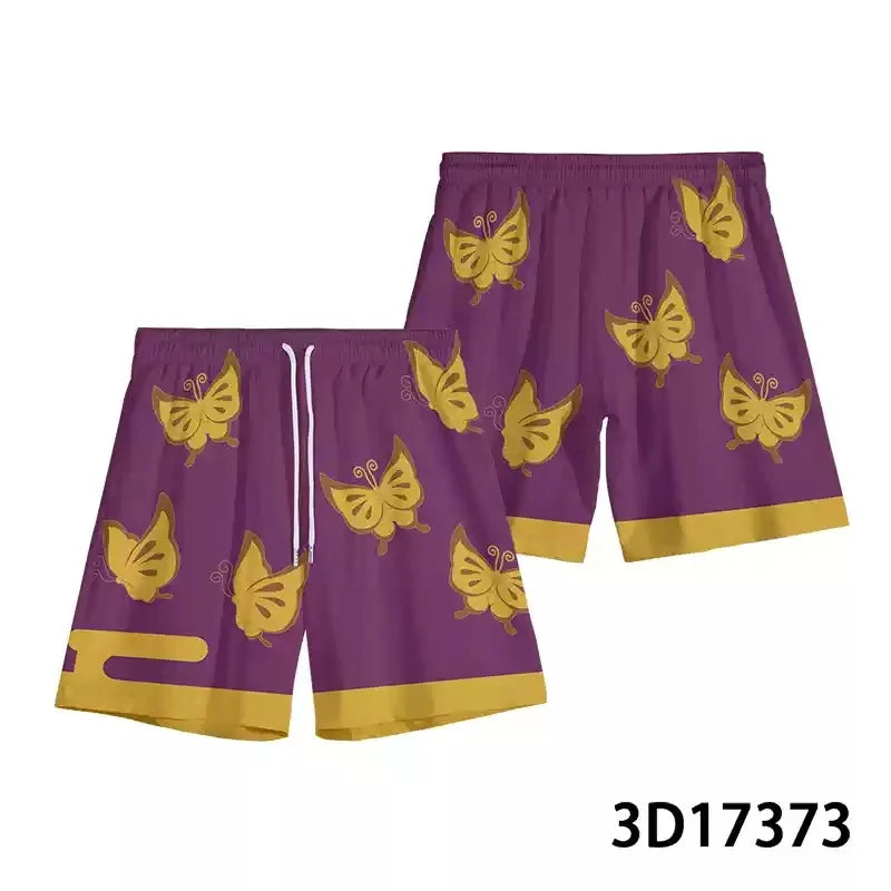 2026 Summer Loose Strawberry Shorts Mayonnaise Beach Shorts Men Swim Trunks Drawstring Waist Quick Dry Cartoon Pants Streetwear