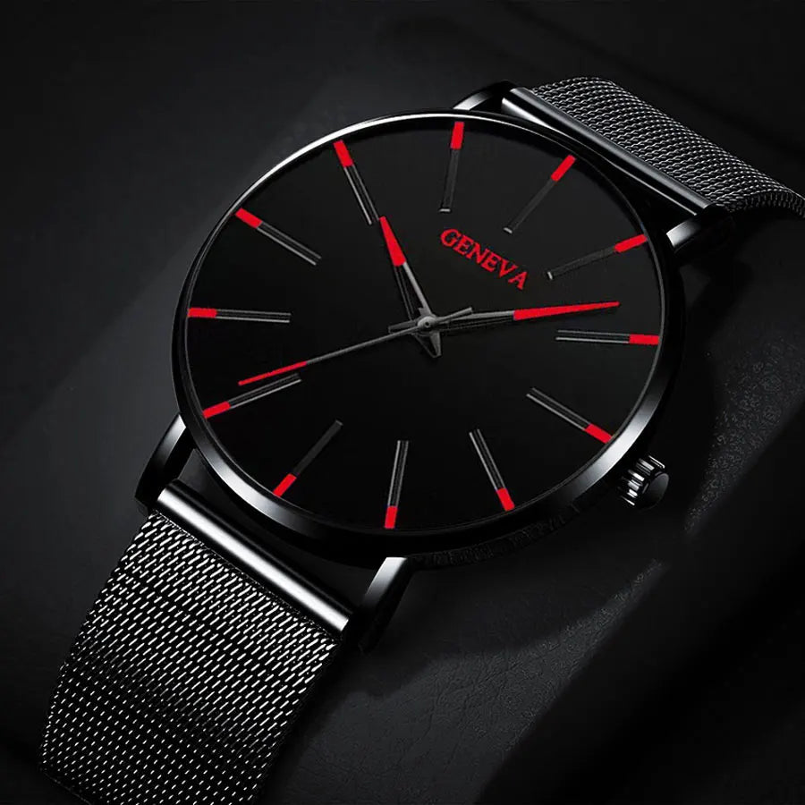 Classic and fashionable men's and women's quartz watches with mesh straps, cool watches, simple and casual couple watches, busin