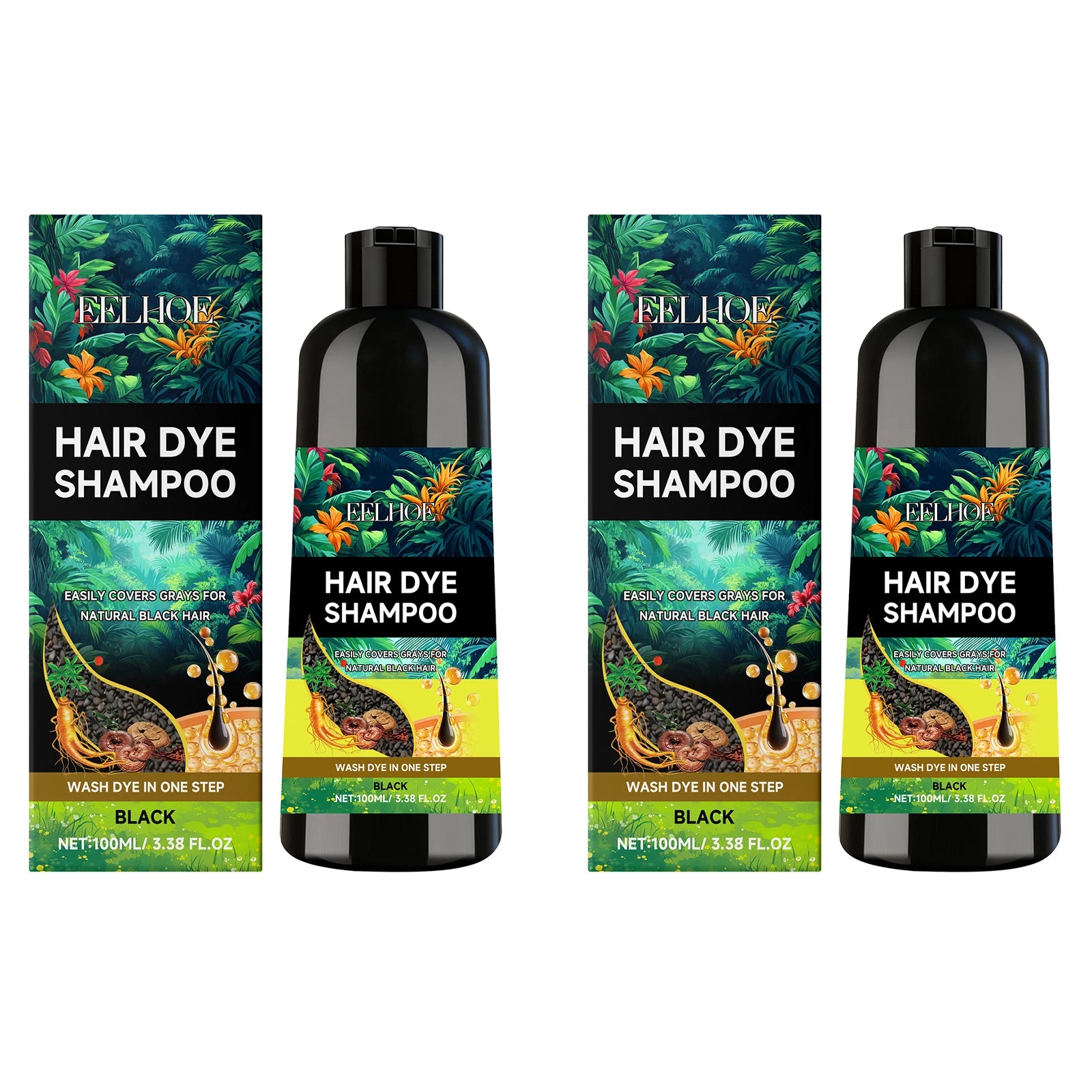 Black Hair Dyeing Shampoo Covering White Hair Enhancing Hair Shine Nourishing Root Beauty Hair Moisturizing Hairdressing Shampoo