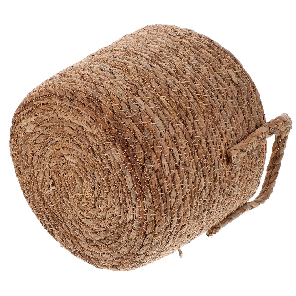 1Pcs Braided Seagrass Flowerpot 25Cm Vintage Style Planter with Plastic Liner Ideal for Artificial Plants and Desktop Storage
