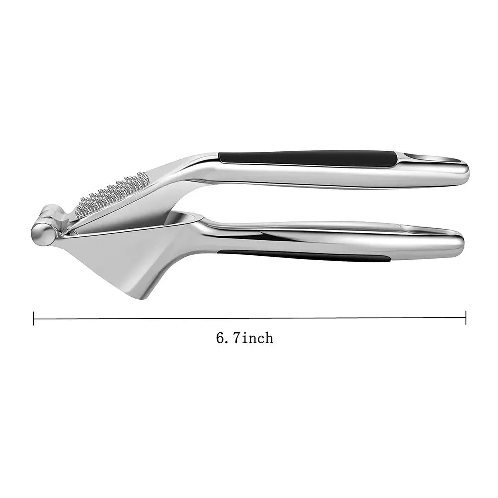 1pc zinc alloy garlic press – ergonomic soft-grip handle, easy to squeeze and clean, efficiently minces garlic cloves.