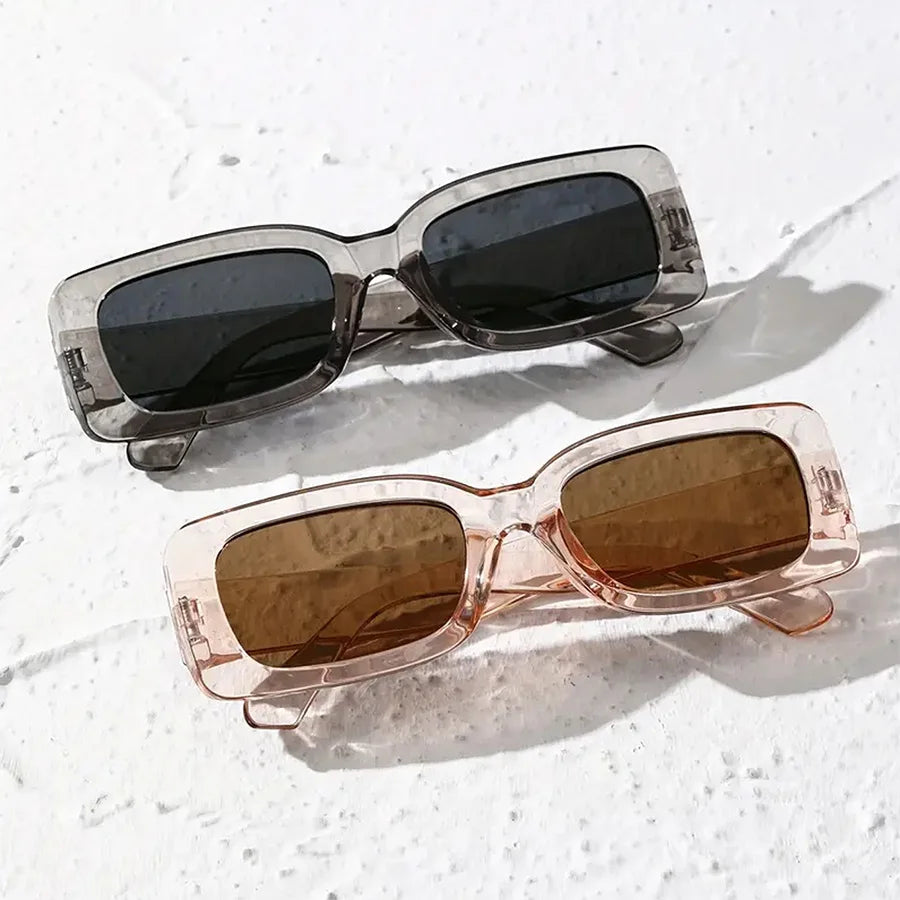 2 Pairs Unisex Trendy Square Sunglasses, Fashion Decorative Glasses For Daily Wear