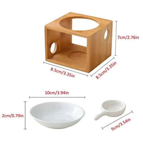 1pc Tealight Essential  Bamboo Aromatic,Arom Essential Oil Burner Diffuser,Tea Light Candle Holder Aromatherapy Oil Warmer