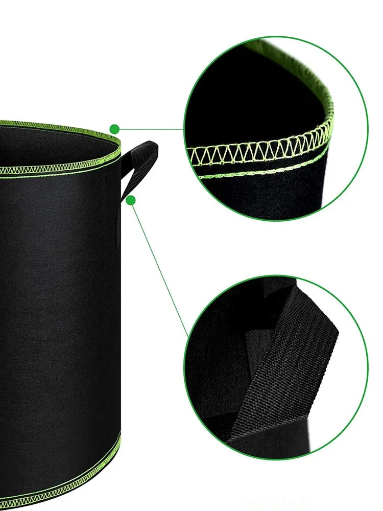 5 10 Gallon 20 Gallon Felt Grow Bags Thickened non-woven Vegetable Saplings Potato Tree Planting Bags Tree Foldable Planting Buc