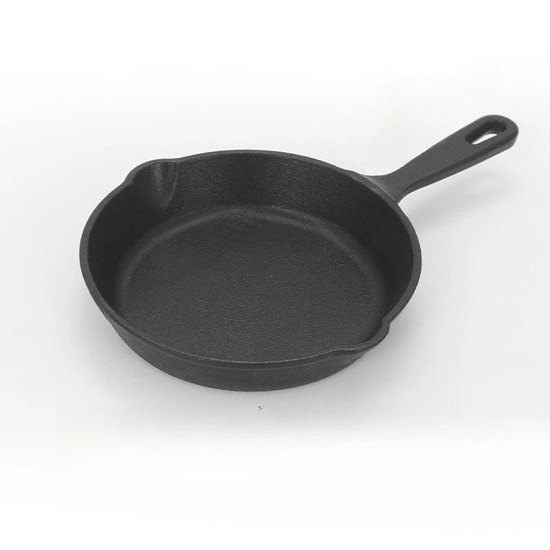 Cast Iron Skillets Round Reusable Frying Pans Griddle Egg Pan Suitable for Indoor Outdoor Stove Grill Home Kitchen Cookware