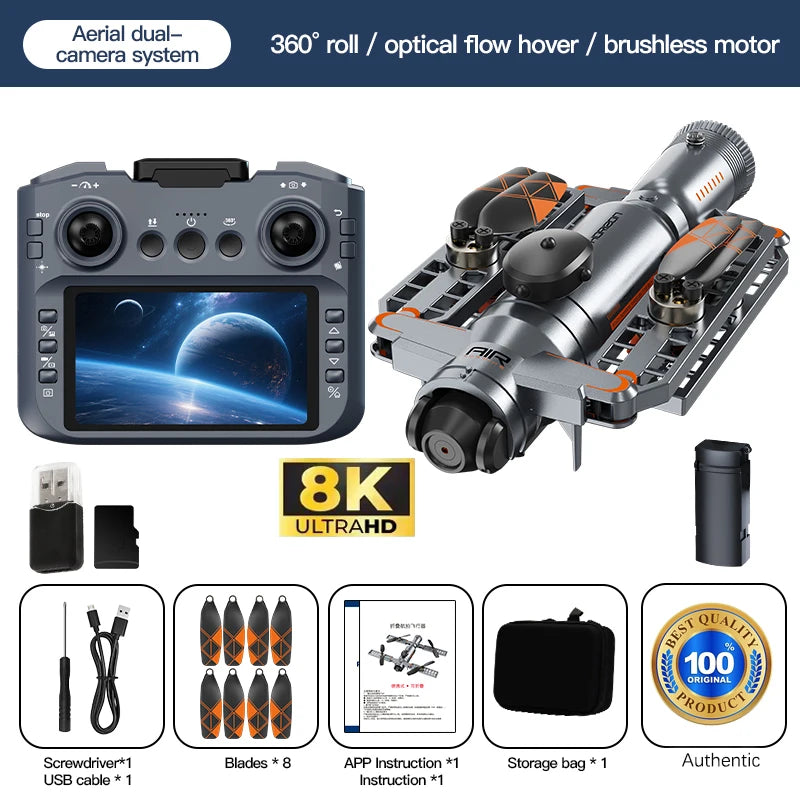 Drone Toy Gift 2026 New AE22 8K 5G infrared obstacle avoidance optical flow positioning brushless motor Oneclick spray function