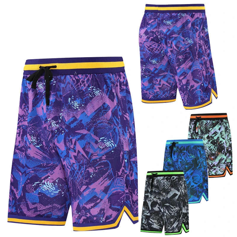 Basketball Pockets Shorts Outdoor Men Sporting Beaching Bottoms 3D Print Traning Bodybuilding Breathable Gym Running Short