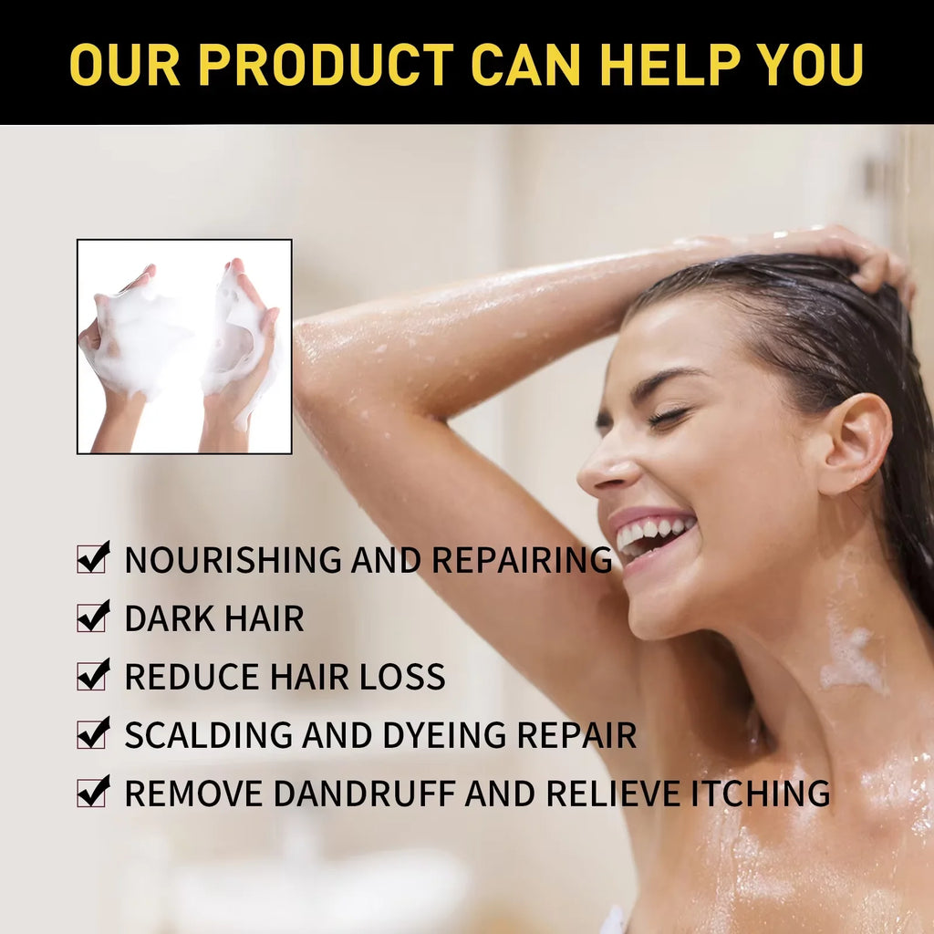 100ml Natural Herbal Hair Dye Shampoo 3 in 1 Change Hair Color Gray Hair to Dark Brown Black Deep Nourishing Fashion Hairs Care