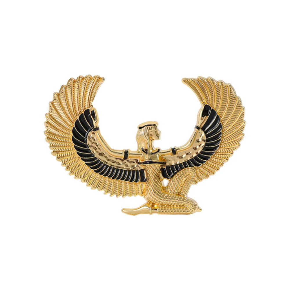 Egyptian Horus Eagle Brooch Gold Black Retro Exotic Style Pin Suits Coats Cultural And Creative Decorative Accessories