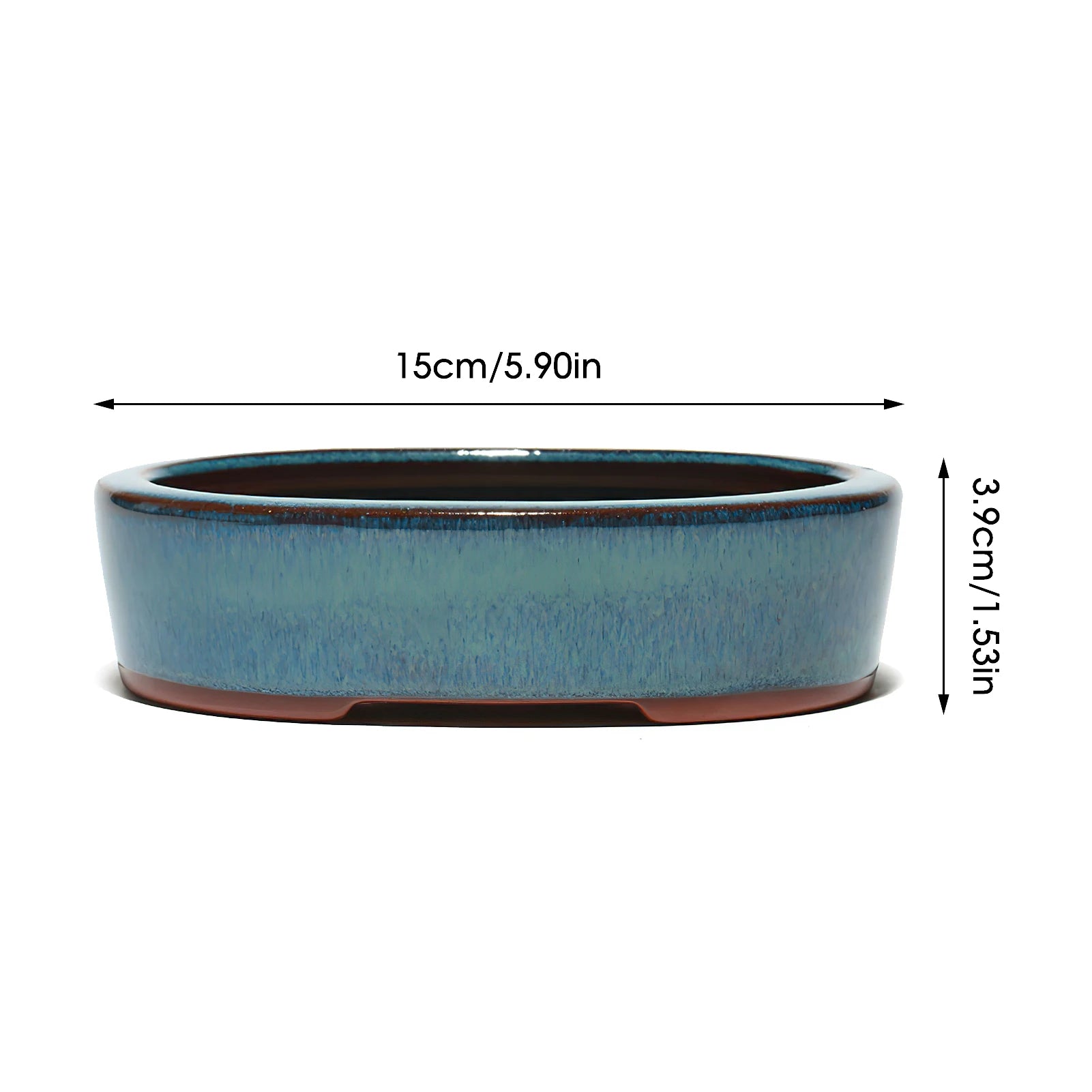 Ceramic Succulent Flower Pot Chinese Style Pottery Bonsai Pots with Drain Hole Purple Sandstone for Desktop Home Decoration