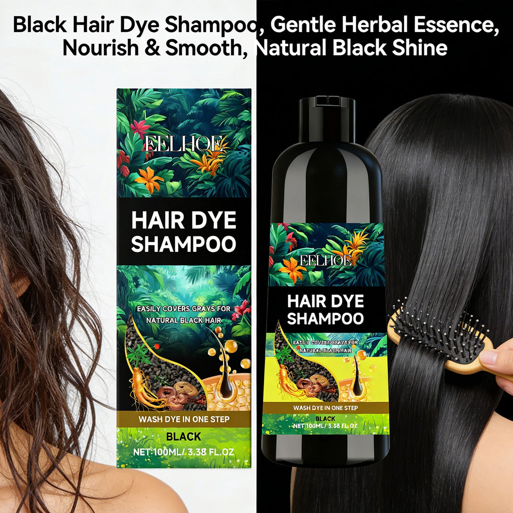 Black Hair Dyeing Shampoo Covering White Hair Enhancing Hair Shine Nourishing Root Beauty Hair Moisturizing Hairdressing Shampoo