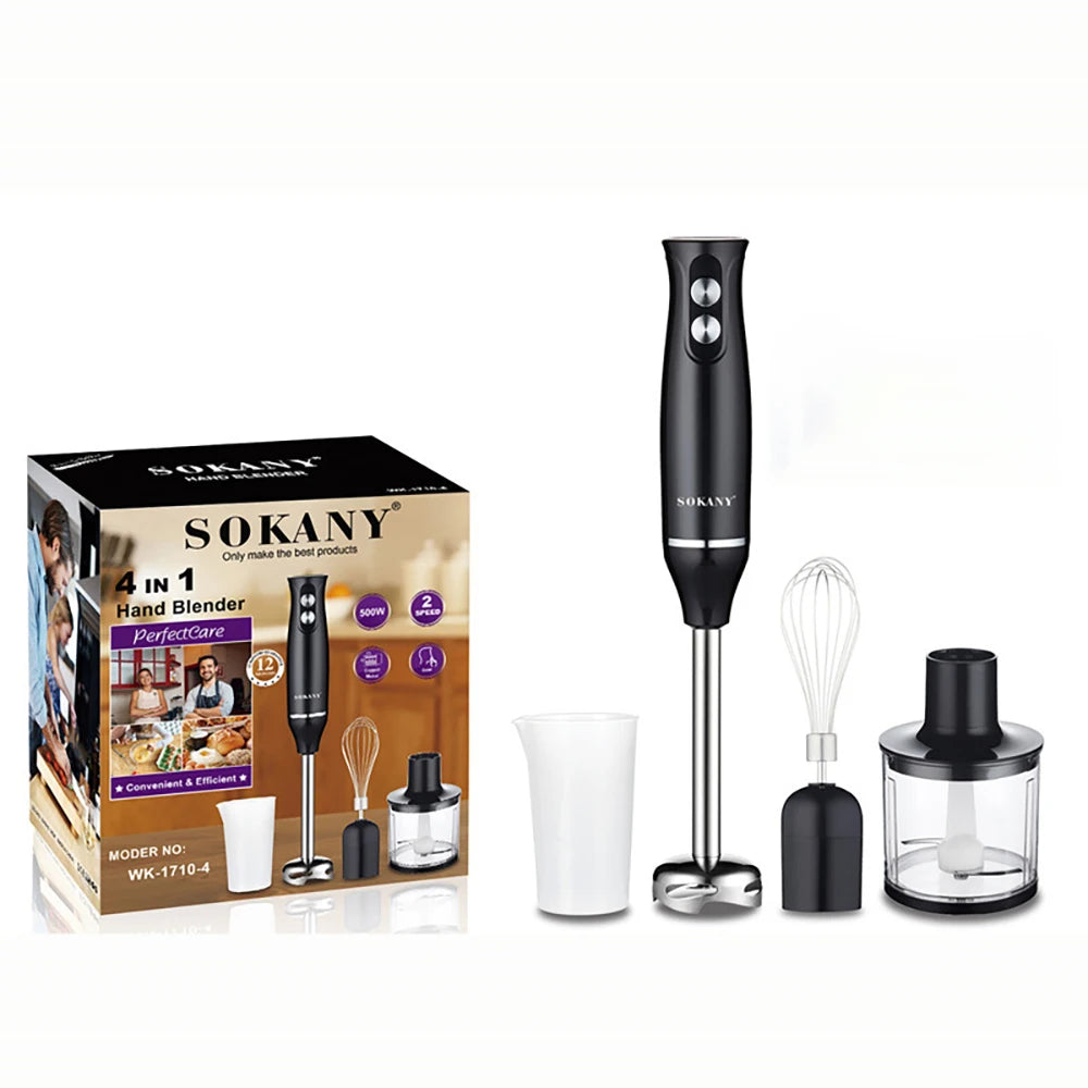 4in1 Electric Blender Multifunctional Kitchen Hand Blender Meat Chopper Egg Beater Vegetable Baby Food Juice Portable Blender
