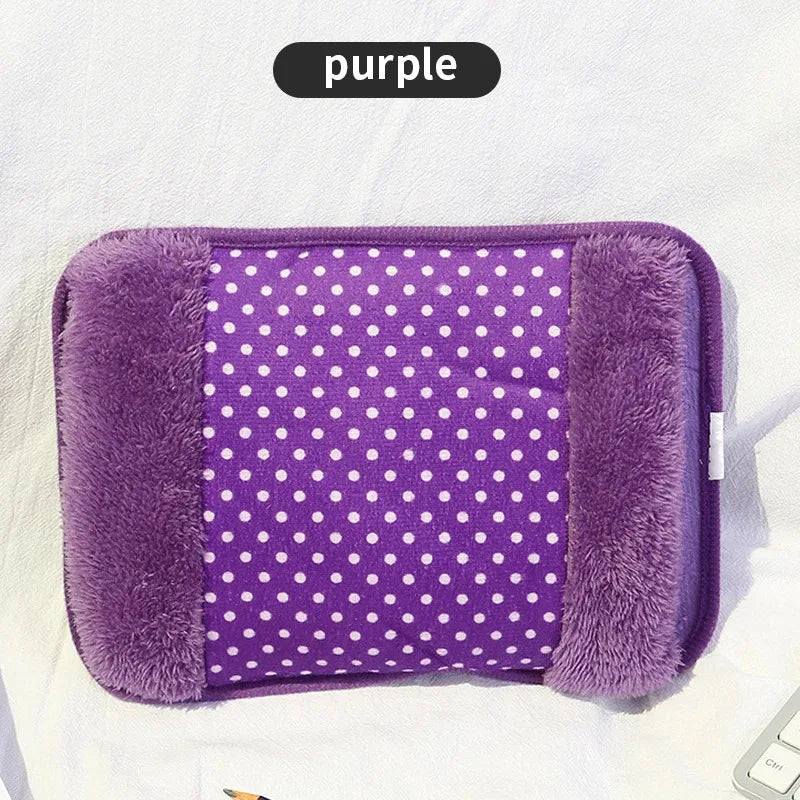 Dot Pattern Electric Hot Water Bag 500W 220V Rechargeable Winter Hand Warmer Double Insert for Cold Weather Comfort
