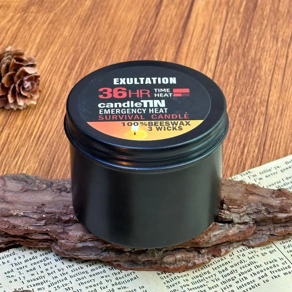 Emergency Candle 36 Hour 3 Wick Long Lasting Beeswax Survival Candle with Aroma for Home Camping Fishing