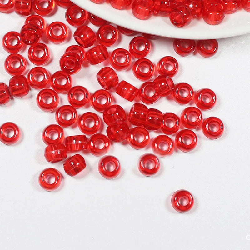 100Pcs/lot Mix Color Hair Braid Beads Decoration Pendants Clear African Hair Bead 4mm Large Hole Hair Clips for Braids Styling