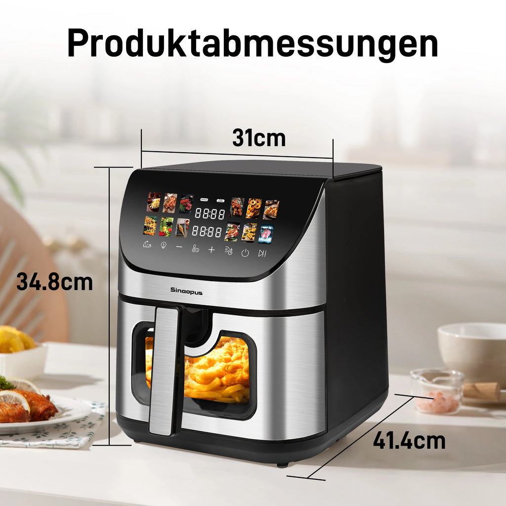 8.5L Multi Function air fryers Smart machine Viewing Window Electric Hot fryer Oilless Cooker with LED Touch Control,Family oven