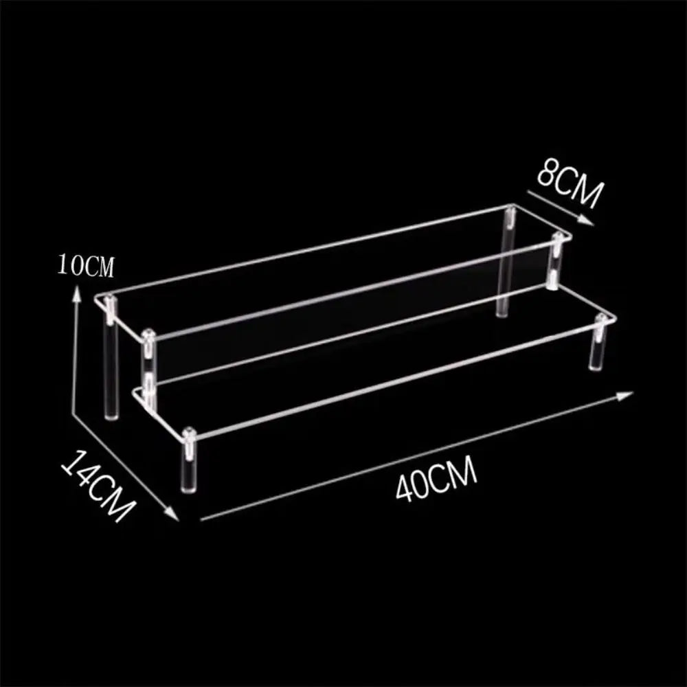 1-5 Tier Acrylic Display Stand Durable Display Rack For Cupcake Perfume Doll Transparent Trapezoidal Blind Box Storage Shelf