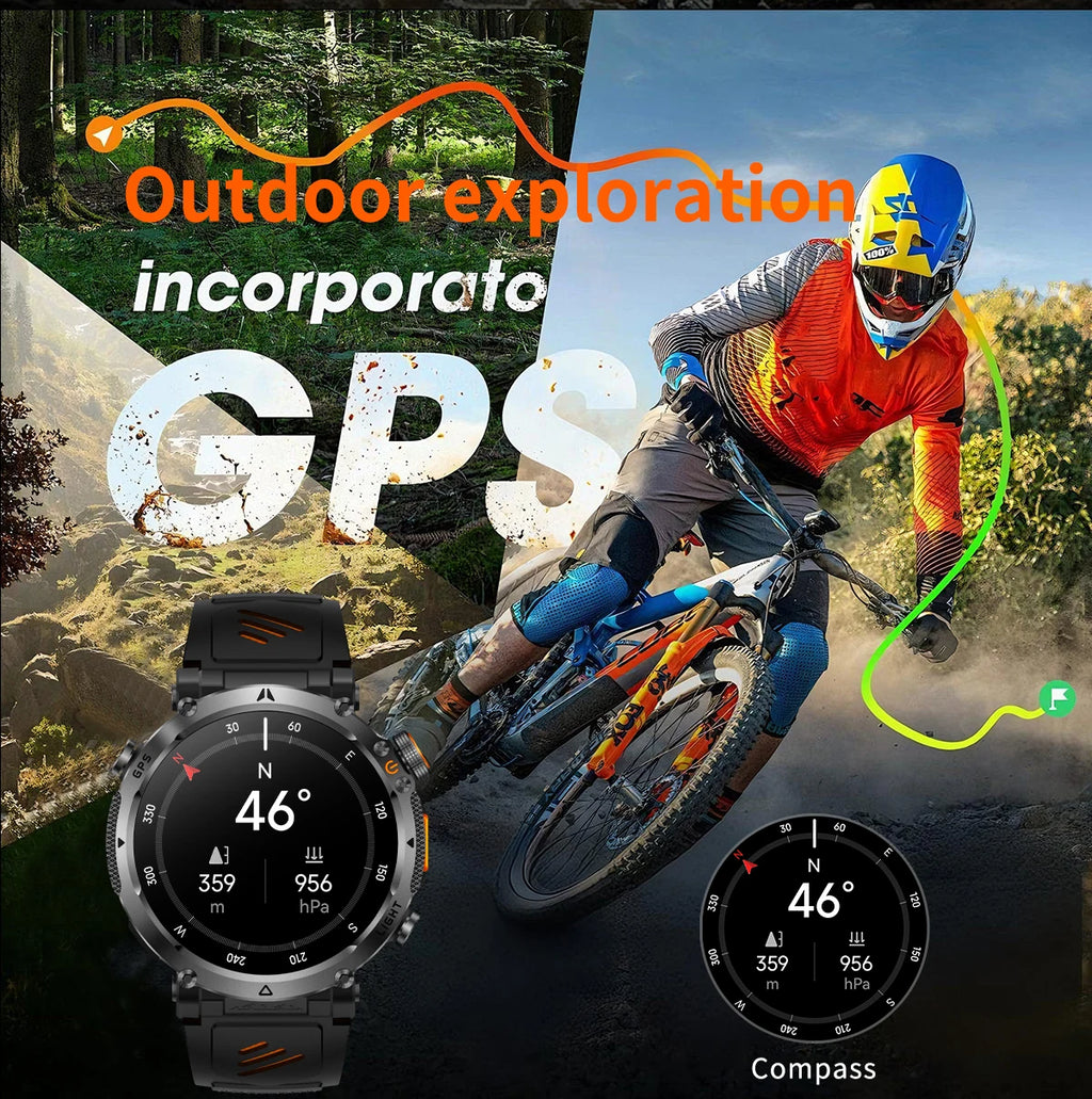 2026 New GPS Ultra Outdoor Sports Smart Watch 1.7" AOD Compass 5ATM Waterproof 170+ Sports Man Durable Military Call Smartwatch