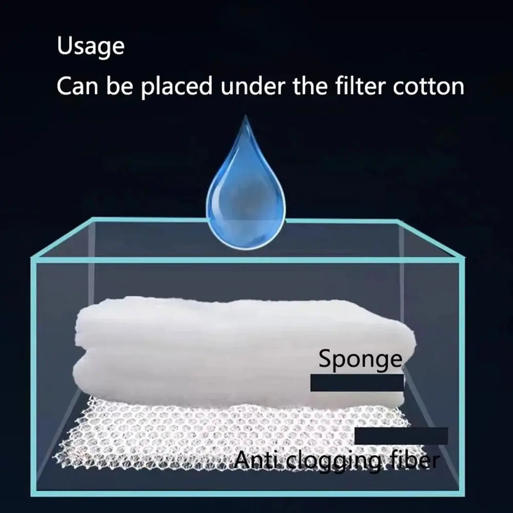 3D Aquarium Filtration Fiber Prevent Water Blockage Fish Tank Biochemical Filter Practical Bio Sponge Pad Skimmer Supplies