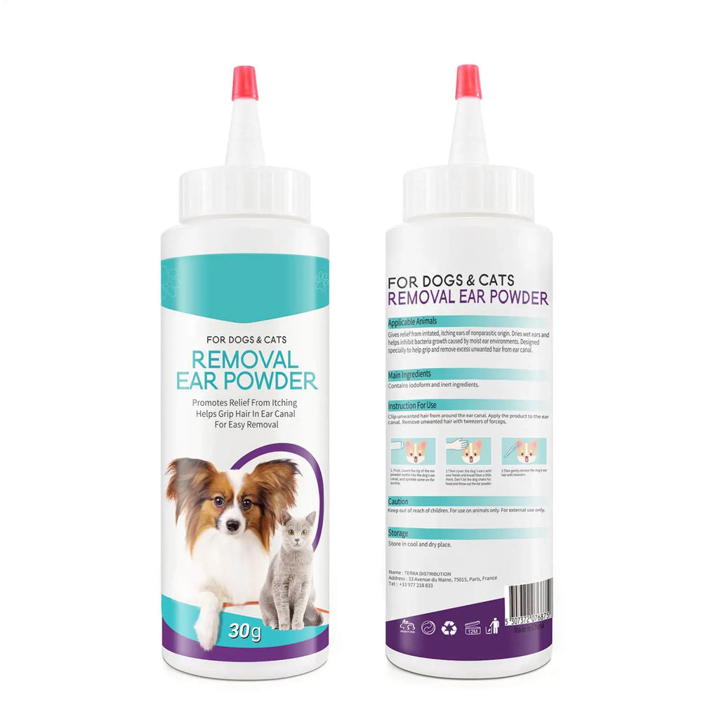 30G Pet Ear Powder Painless Ear Hair Removal Powder For Dogs And Pets Ear Cleaning Tool Ear Washing Powder Odor Removal Cleaner