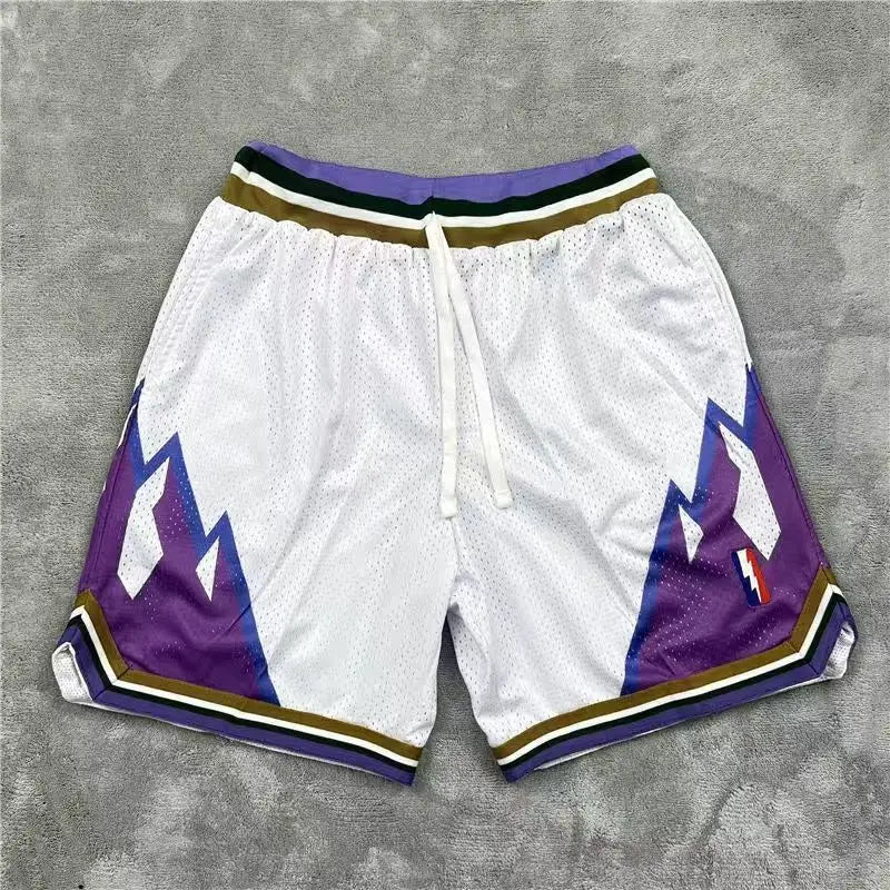 American Retro Embroidered Sports Shorts Men's Loose Casual Simple Personalized Four-point Basketball Pants Male Sportswear
