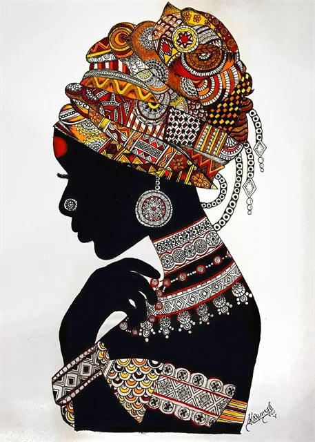 African Woman Abstract Art Canvas Paintings Africane Girl Africa Art Posters and Prints Wall Art Pictures for Living Room Decor