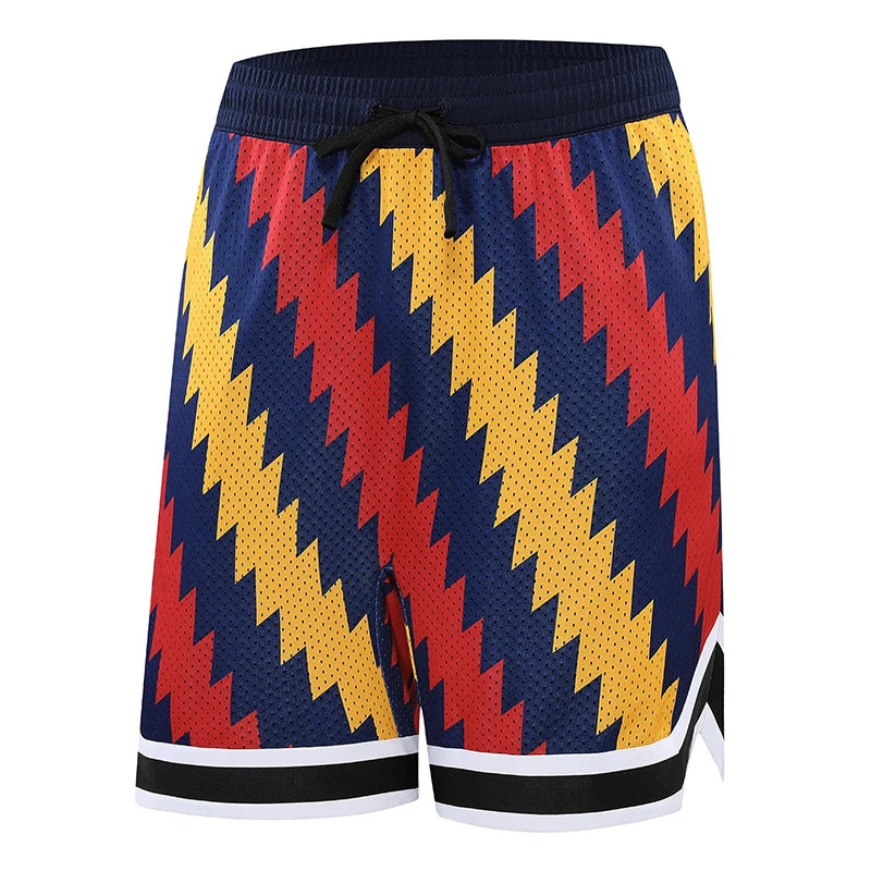 Boys Basketball Running Sports Loose Plus Size Shorts Tie With American Street Print Five Points Big Pants Gym Training