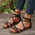 *Fashionable New Style Comfortable and Elegant Casual Sandals Summer Hot Selling Round Toe Non Slip Flat Work Sandals for Women