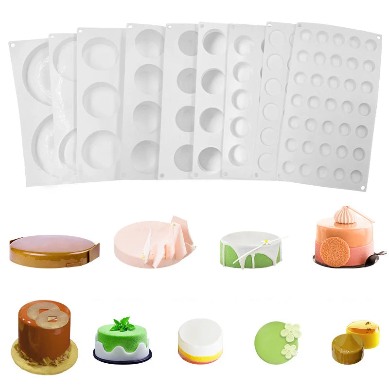 Cylindrical French Mousse Cake Mold Silicone Chocolate Mold Food Grade Kitchen Baking Tool Soap Mold Dessert Making Tools