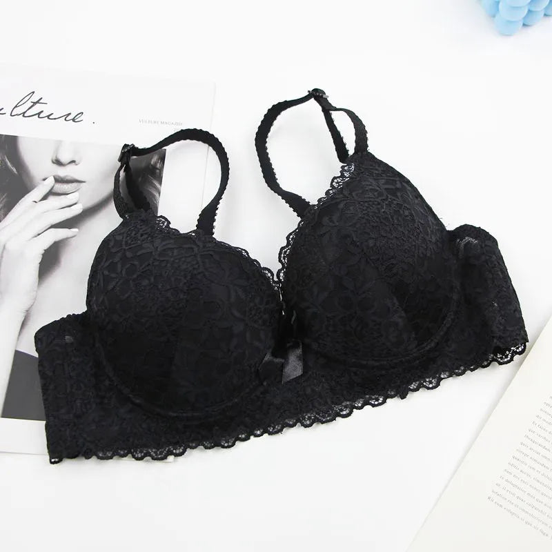 2025 New Sexy Bras 34/75 36/80 38/85 40/90 42/95 44/100 BC Cup Unerwear For Women Bow Floral Push Up Lingerie