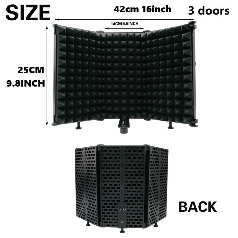 3 / 5 Panel Reflection Filters Professional Studio Recording Microphone Isolation Shield Suitable For Any Condenser Mic