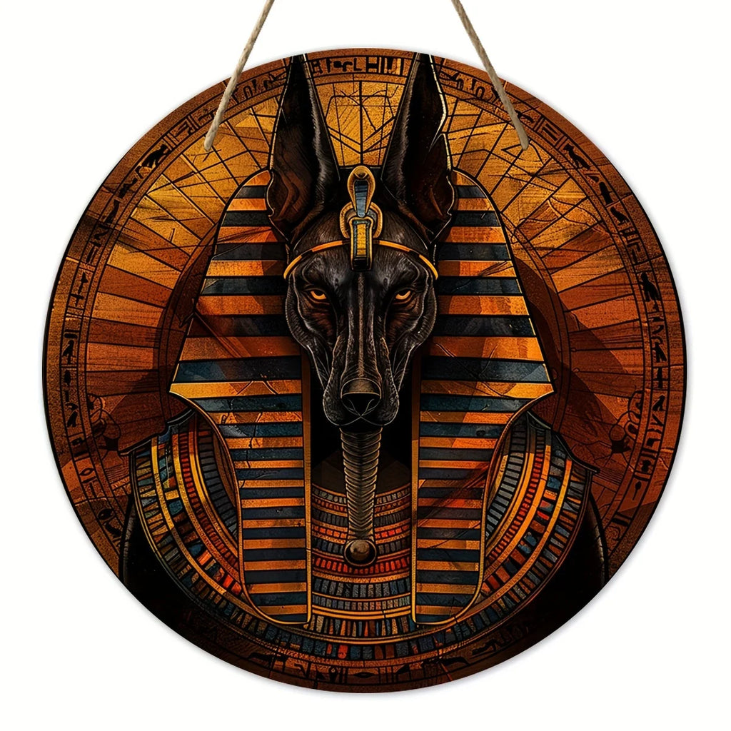 Ancient Egyptian Anubis Wall Art Sign,Rustic Acrylic, Mythical Home&Office,Man Cave Emblem,Creative Gift Idea,Room,Party Decor
