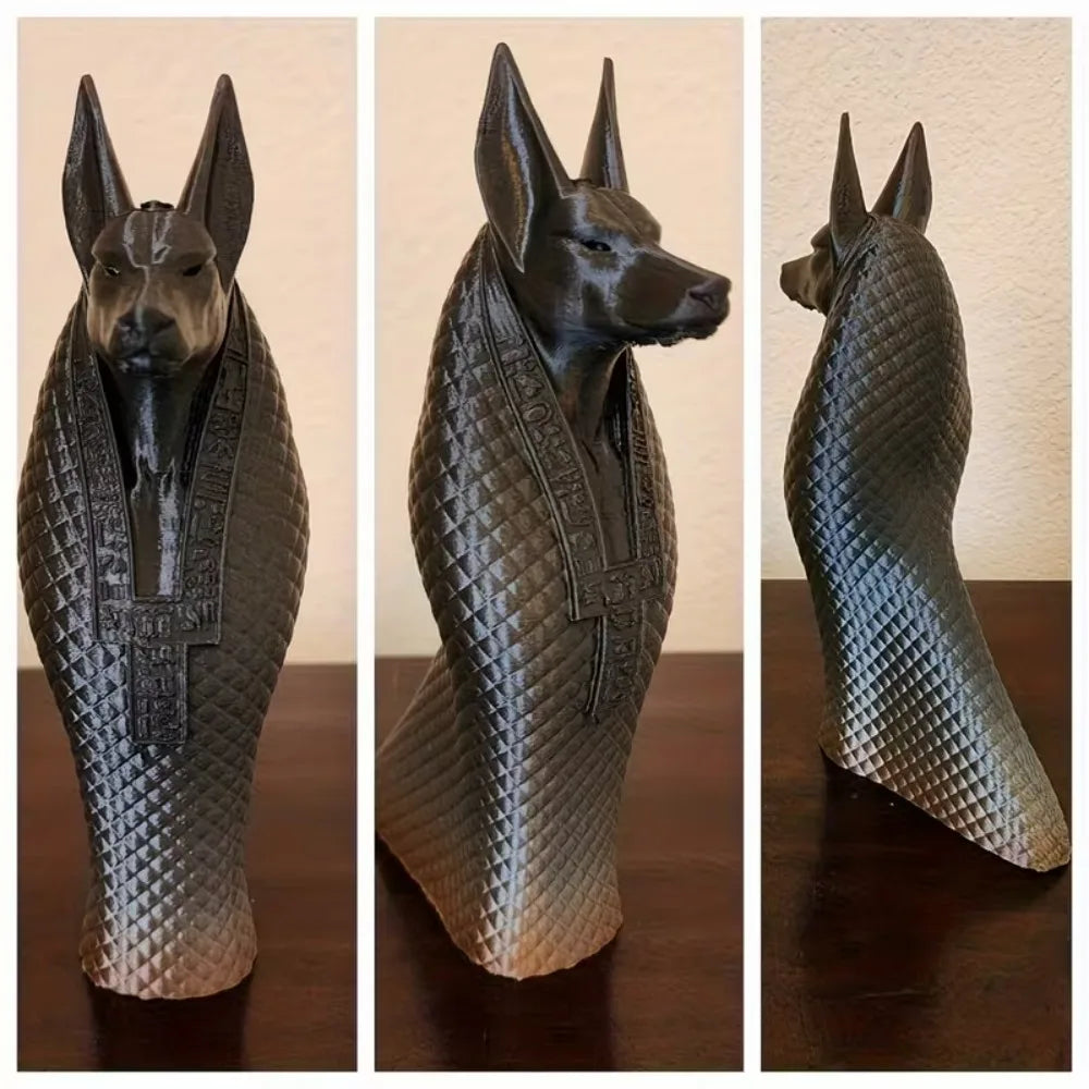 Egyptian God Anubis Statue, 3D Printed Ancient Egyptian Mysterious Guardian God Sculpture, Pet Enthusiast Dog Decoration Statue