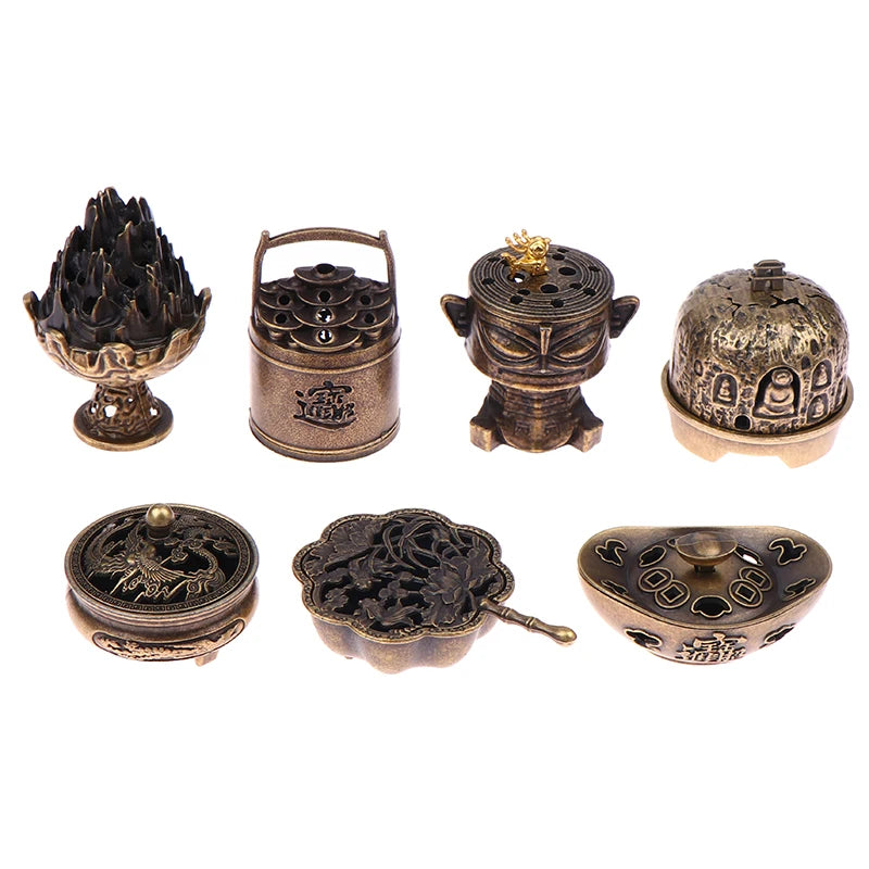 Brass Incense Burner Metal Aromatherapy Holder Unscented Ideal For Yoga Meditation Bedroom AmbianceHome Decor
