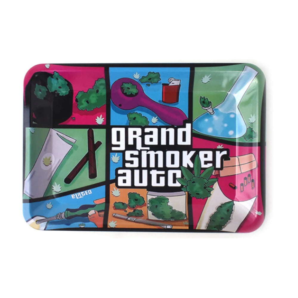 Classic Rolling Tray Multi Designs Available Tinplate Tray 7*5 inch Tobacco Smoking Accessories Rolling Tools