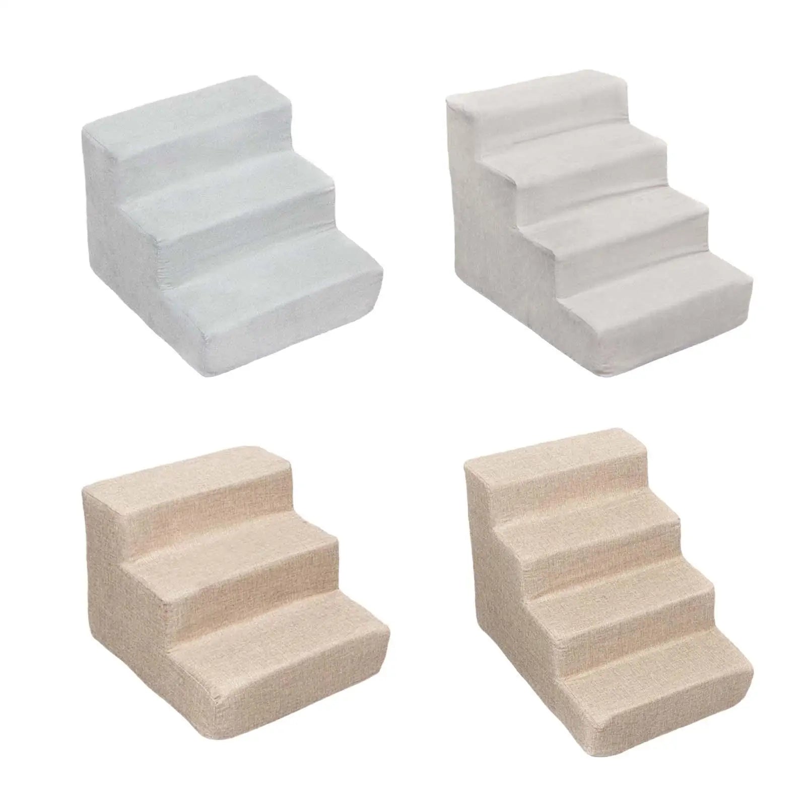 Dog Ramp Stairs Versatile Gentle Slope Shape for Older Dogs, Cats Removable Cover Sturdy Anti Slip High Density Sponge