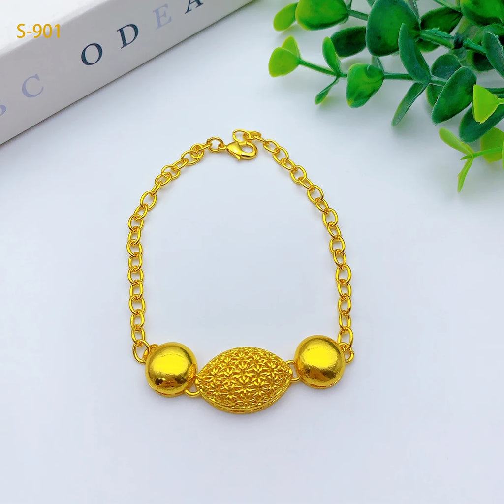 Ethiopian 24k Gold Plated Jewelry Sets for Women Costume Dubai Bridal Round Necklace Earrings Sets Nigerian Wedding Gifts